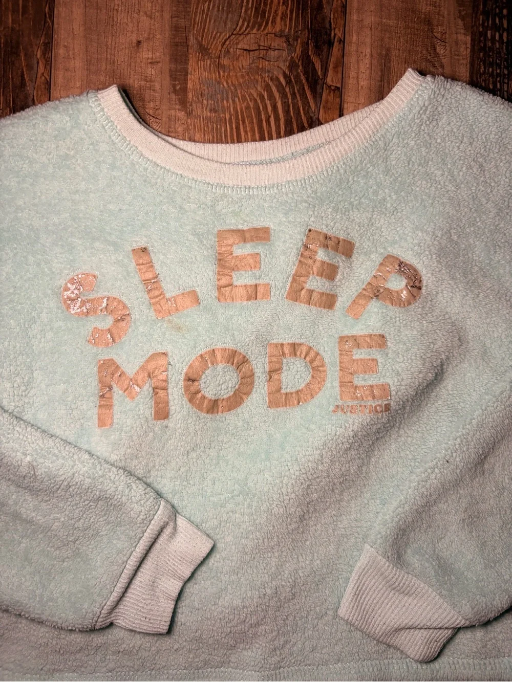 Justice Girls Sleep Mode Plush Fleece Pajama Set Blue Size 7/8 Soft Cozy
